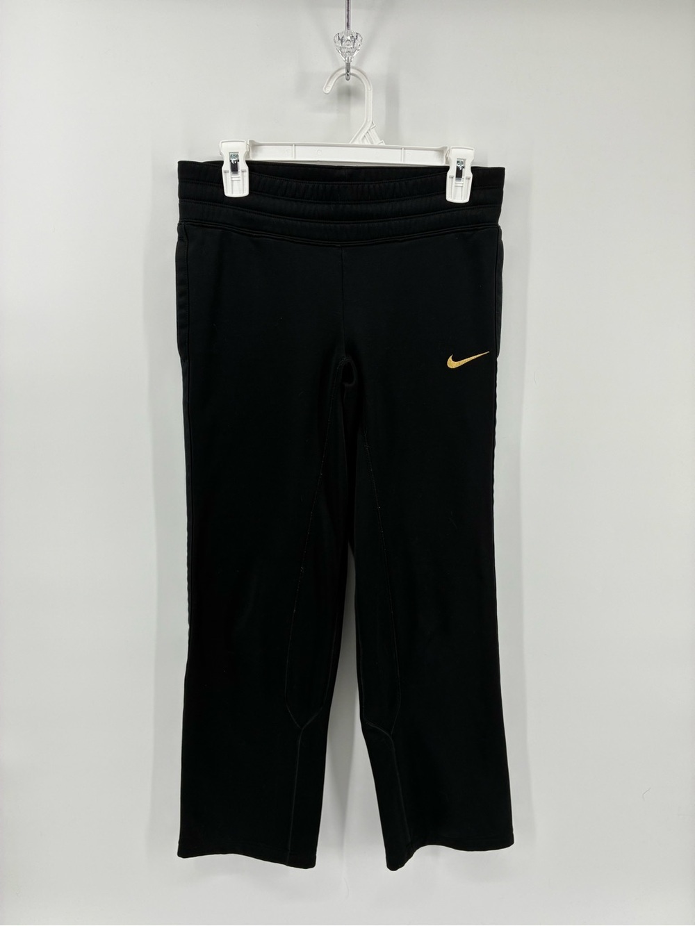 Nike Black Track Pants with Gold Swoosh